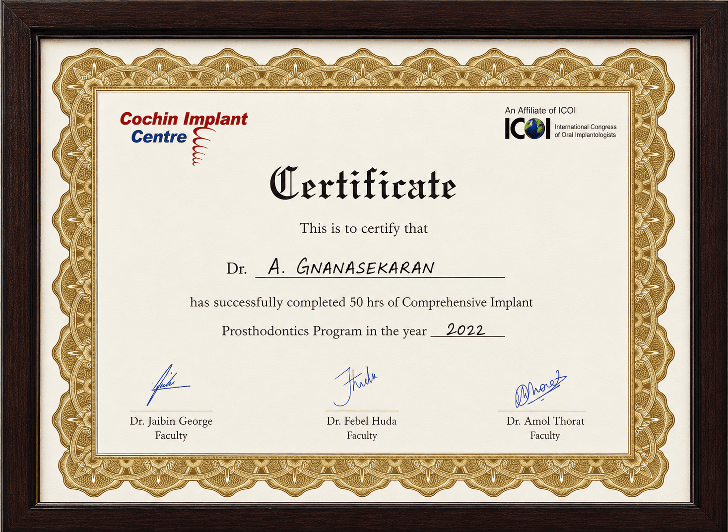 Implant Prosthodontics Program